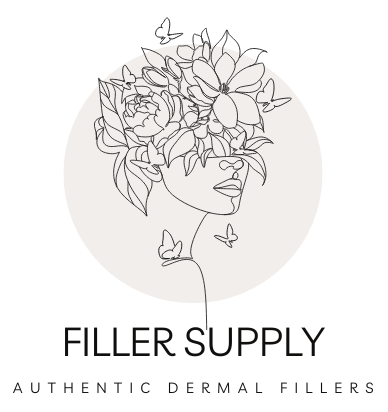 Logo featuring woman's face with floral design elements